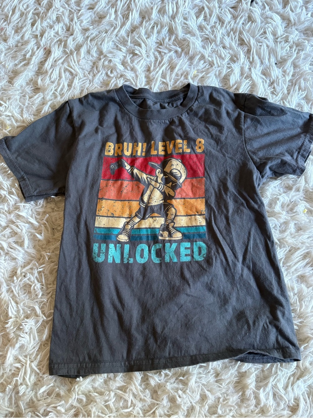 Kids 'Bruh! Level 8 Unlocked' Graphic Tee -